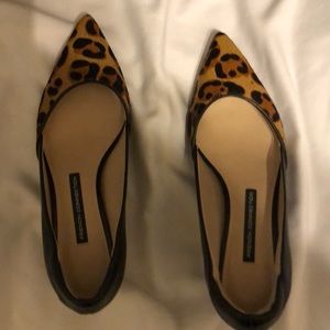 Black leather Animal Print Shoe
